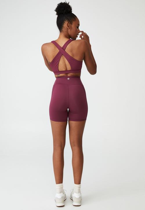 Cotton On - Workout cut out crop - pinot rose texture