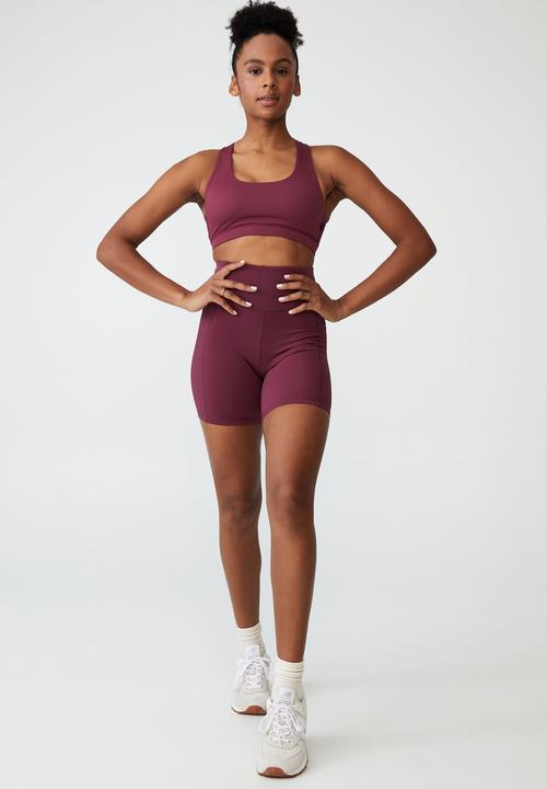 Cotton On - Workout cut out crop - pinot rose texture
