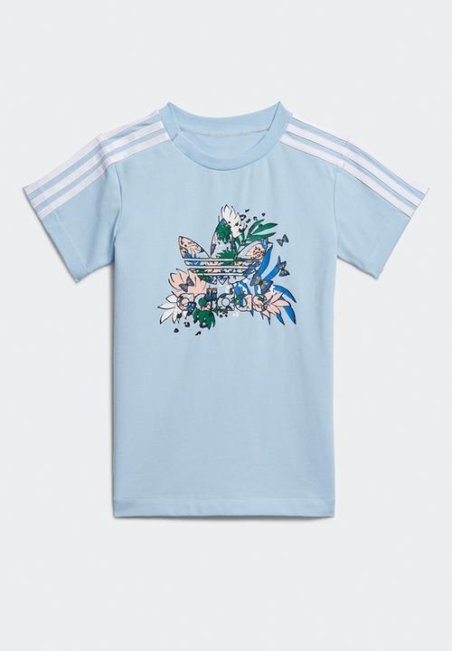 adidas Originals - Tee & dress set - clear sky & haze coral 