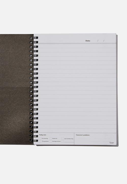 Typo - A5 spinout notebook recycled-rg asia already tired lah black