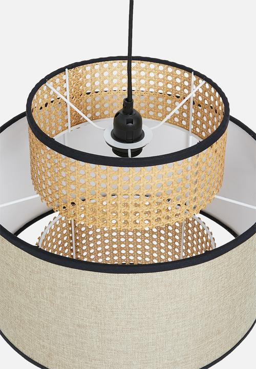 Sixth Floor - Dutch weave & fabric pendant - natural