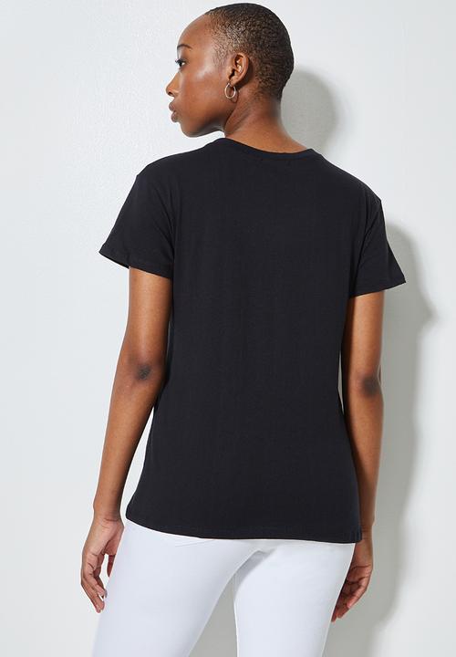 Superbalist - Doodle faces tee - black