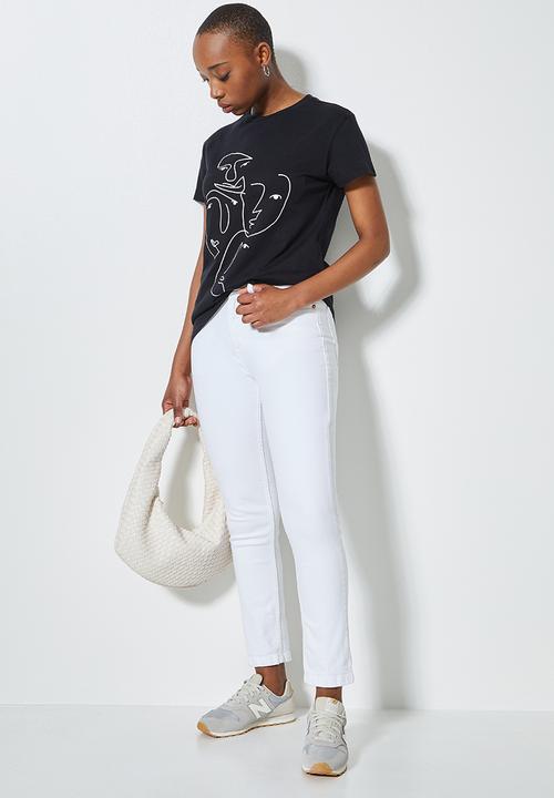 Superbalist - Doodle faces tee - black