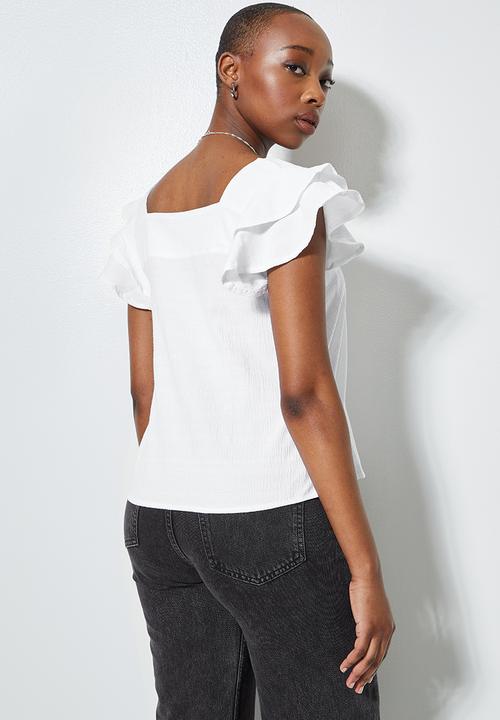 Superbalist - Ruffle sleeve blouse - white