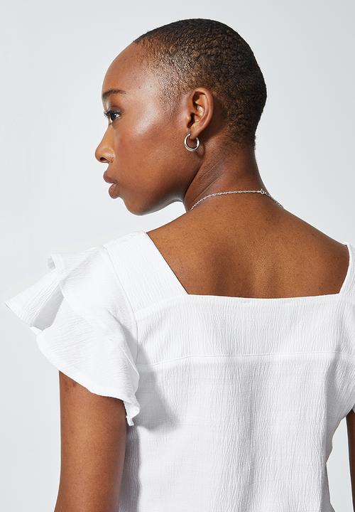 Superbalist - Ruffle sleeve blouse - white