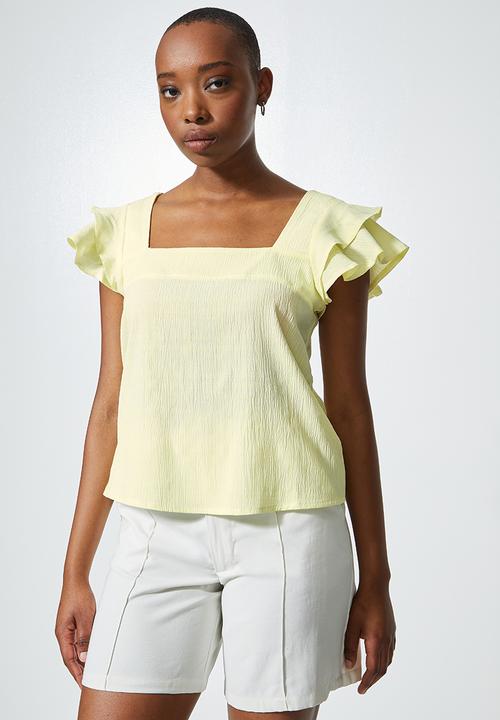 Superbalist - Ruffle sleeve blouse - yellow