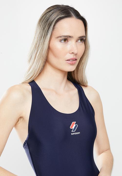 Superdry. - Sports racer swim suit - navy