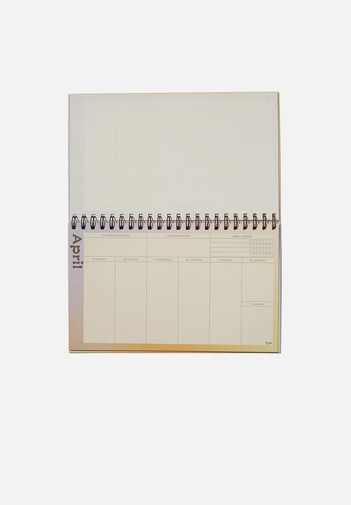 Typo - 2022 wide desk calendar - solarised