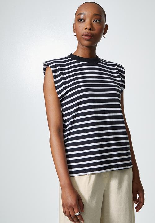 Superbalist - Striped muscle tees - black & white