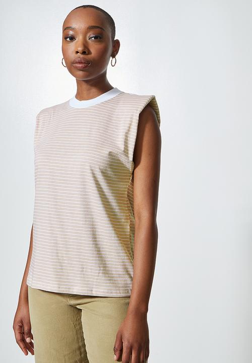 Superbalist - Striped muscle tees - neutral & white