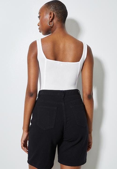 Superbalist - Rib corset bodysuit - white
