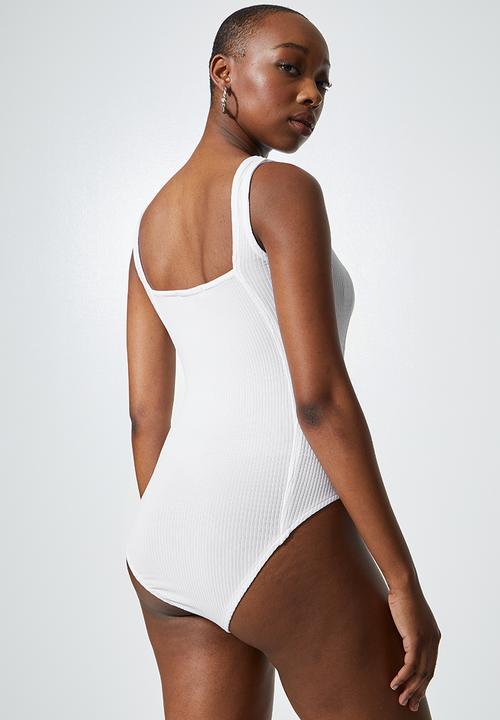 Superbalist - Rib corset bodysuit - white