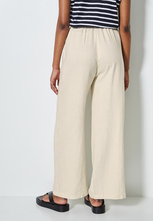 Superbalist - Relaxed linen wide leg trouser - neutral