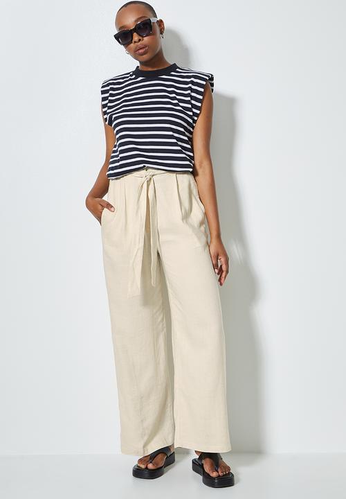 Superbalist - Relaxed linen wide leg trouser - neutral