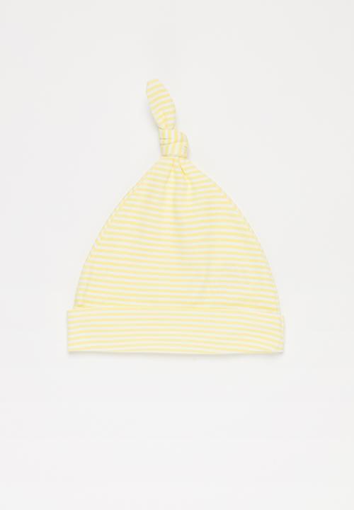 Pop Candy - Baby beanies - yellow & white 