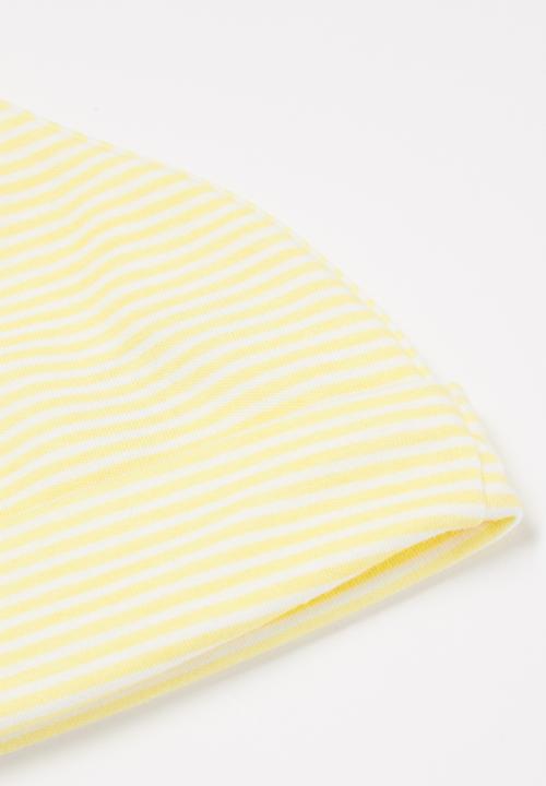 Pop Candy - Baby beanies - yellow & white 