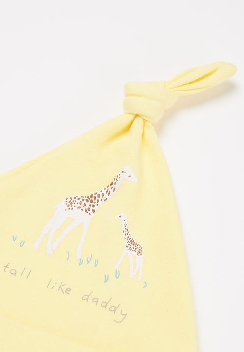 Pop Candy - Baby beanies - yellow & white 