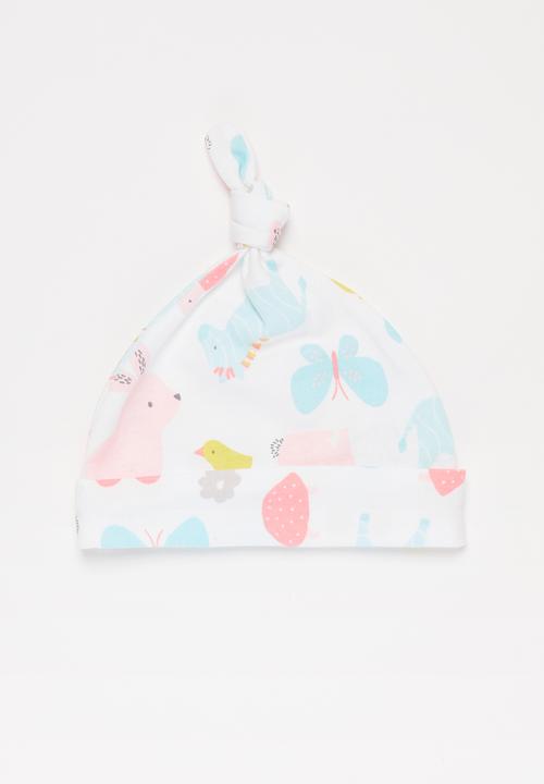 Pop Candy - Happy beanies - pink & white 