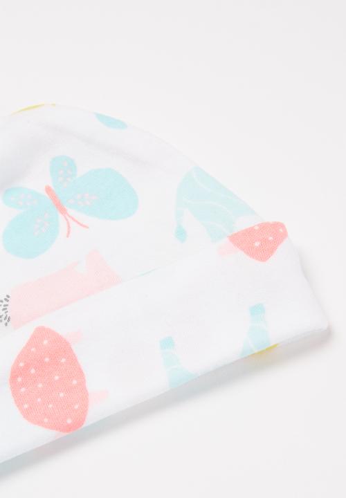 Pop Candy - Happy beanies - pink & white 