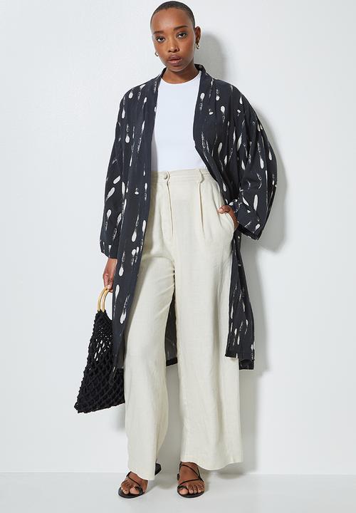 Superbalist - Midi shacket - black & white