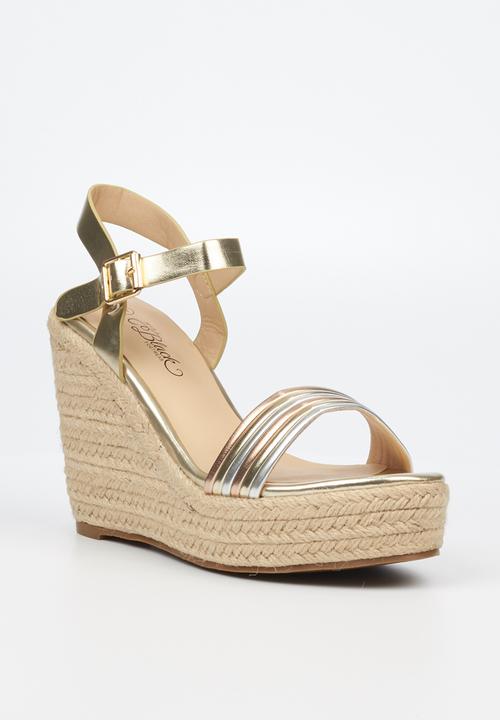 Miss Black - Copper1 espadrille wedge - gold