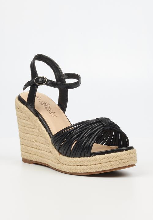 Miss Black - Copper2 espadrille wedge - black