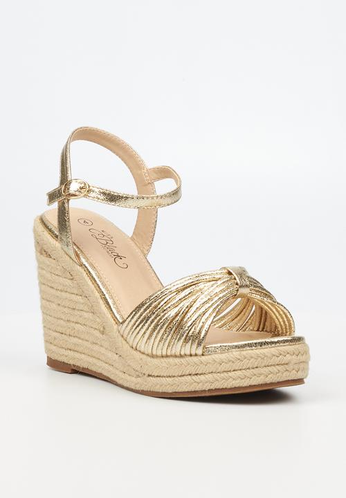 Miss Black - Copper2 espadrille wedge - gold