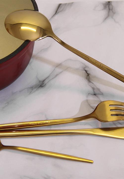 Finery - Sleek 24pc cutlery set - Brass