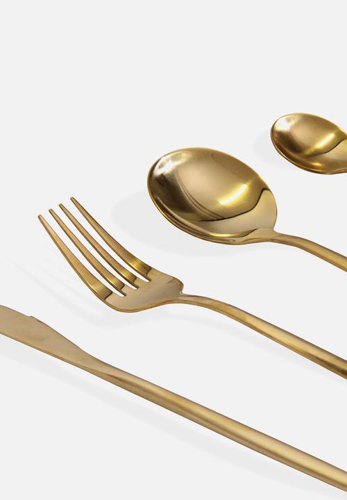 Finery - Sleek 24pc cutlery set - Brass