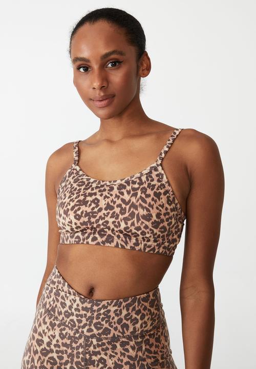 Cotton On - Lifestyle yoga crop - textured leopard