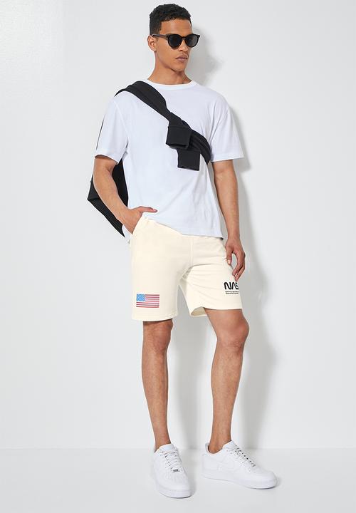 Superbalist - Nasa worm sweat short with elastic waistband - ecru
