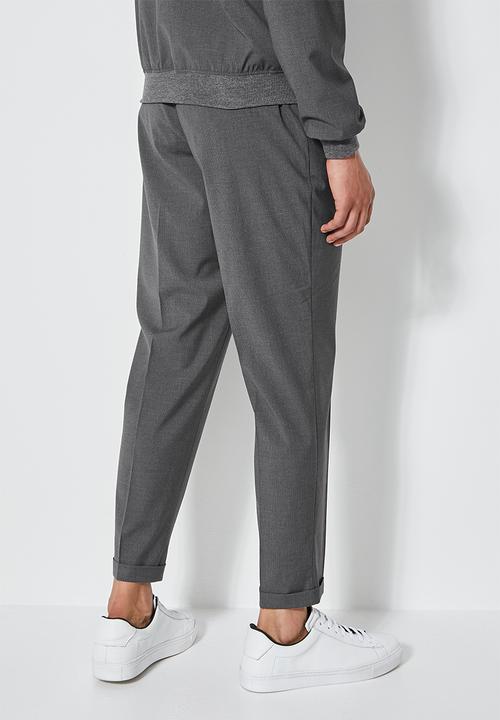 Superbalist - Fashion elastic waistband tapered trouser - dark grey