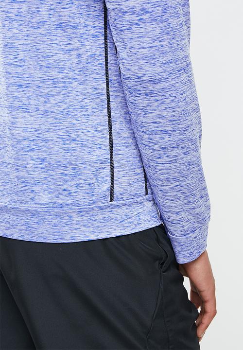 basicthread - Slim fit zip through sport hoodie - blue