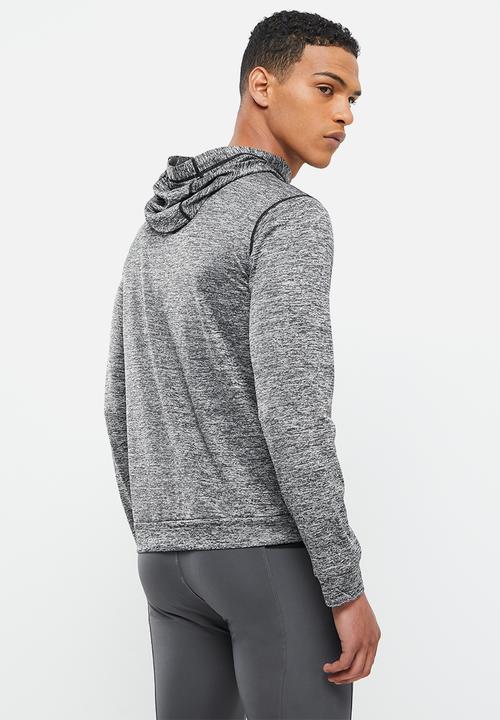 basicthread - Slim fit zip through sport hoodie - dark grey