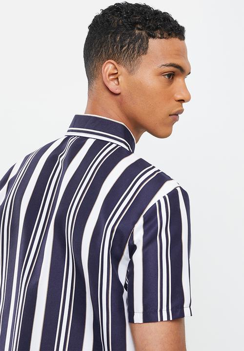 basicthread - Regular fit l.v stripe shirt - navy stripe multi