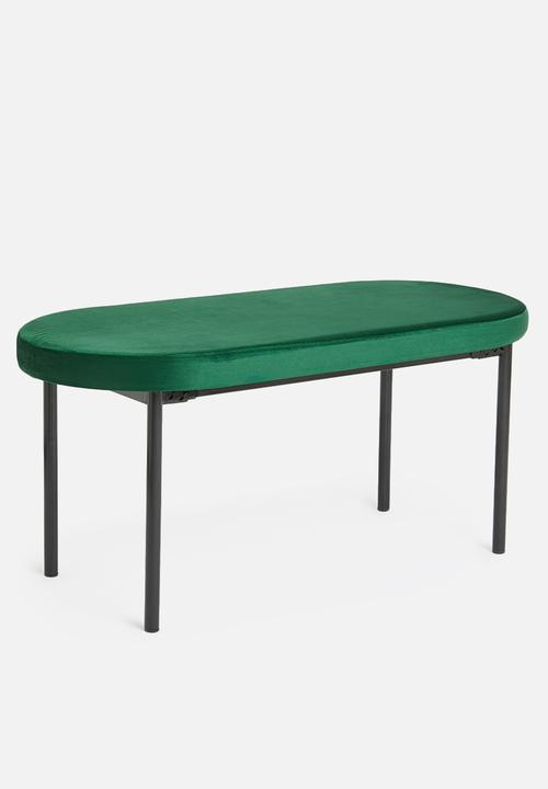 Sixth Floor - Rounded bench - emerald green