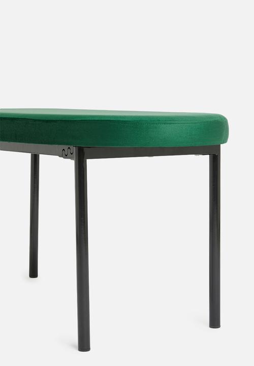 Sixth Floor - Rounded bench - emerald green