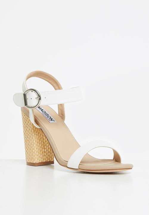 Madison® - Audrey woven block heel - white