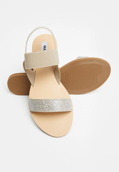 Madison® - Feliticy double strap slingback sandal - neutral & silver