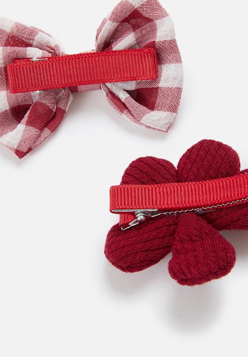 Pop Candy - Hair bow set - red