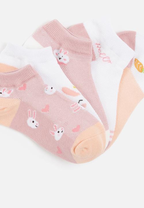 Pop Candy - Girls 5 pack printed ankle socks - multi