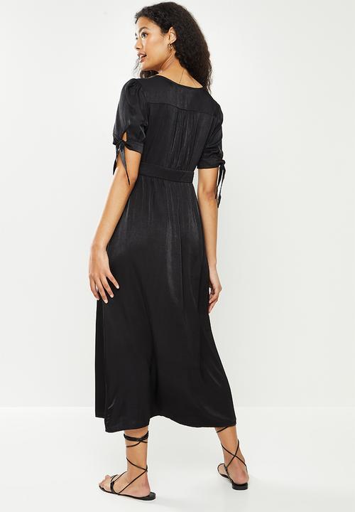 dailyfriday - Button down midi dress - black