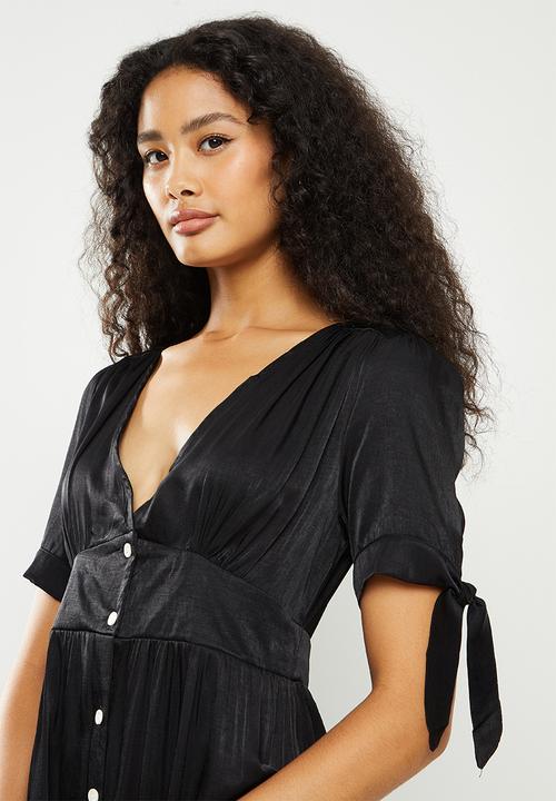 dailyfriday - Button down midi dress - black