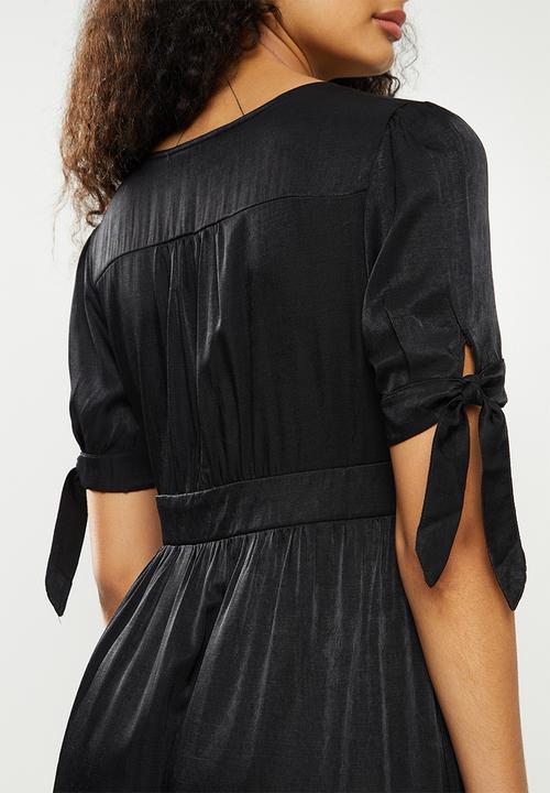 dailyfriday - Button down midi dress - black