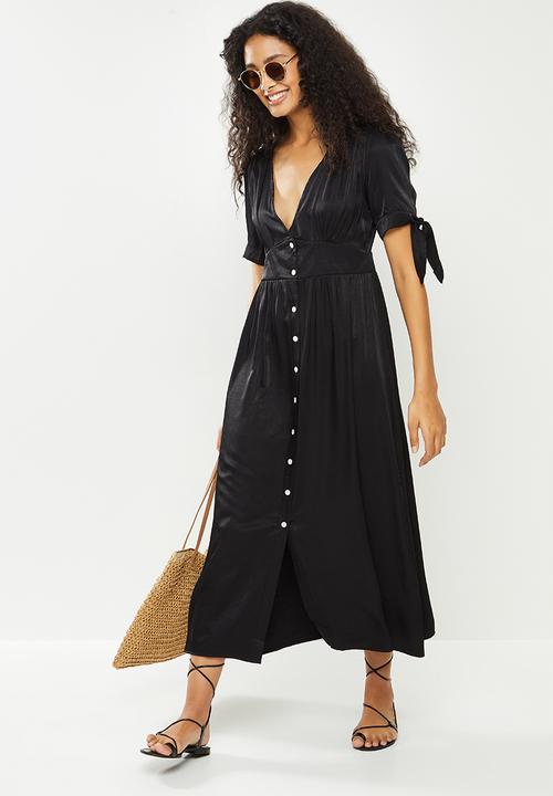 dailyfriday - Button down midi dress - black