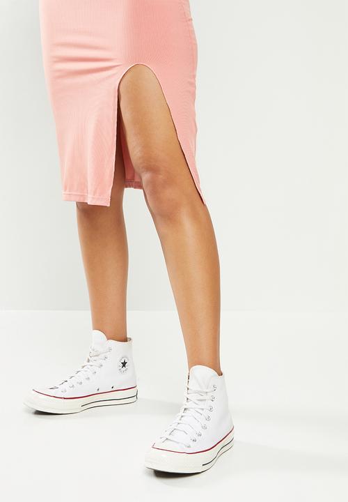 dailyfriday - High neck slit midi dress - dusty pink