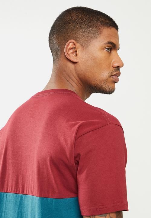 Vans - Colorblock tee - burgundy & blue 