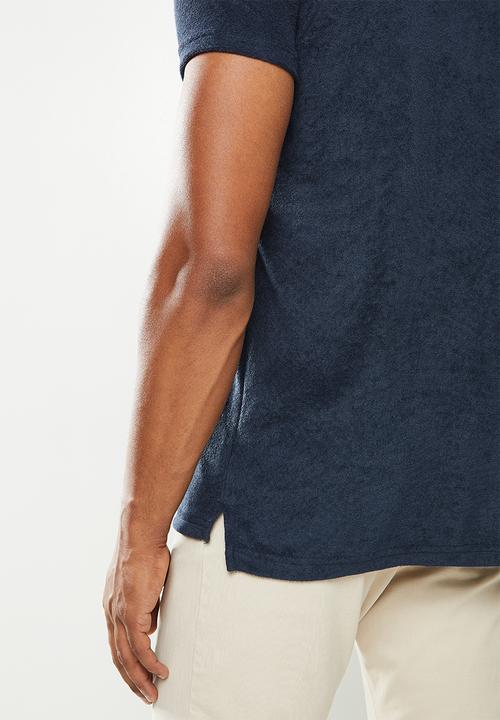 Brave Soul - 3 button short sleeve polo - navy