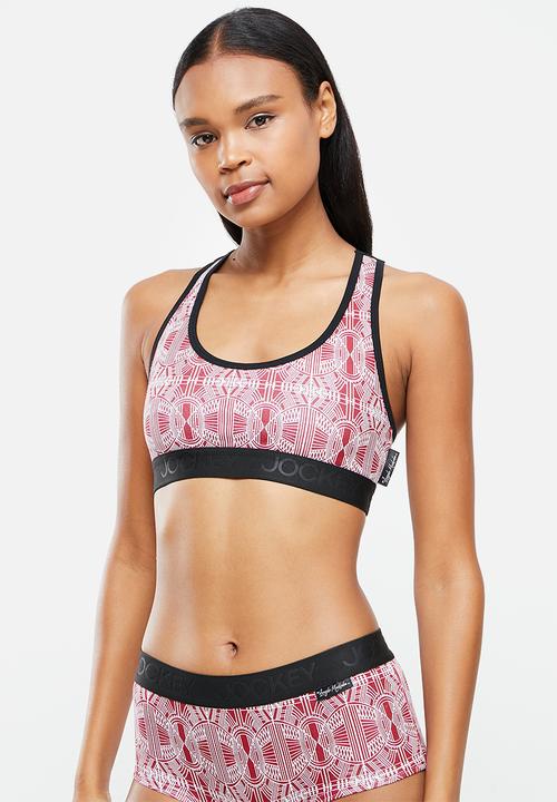 Jockey - 2 Pack heritage crop top - black & burgundy 