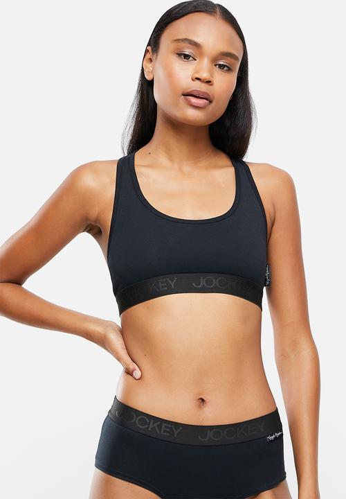 Jockey - 2 Pack heritage crop top - black & burgundy 